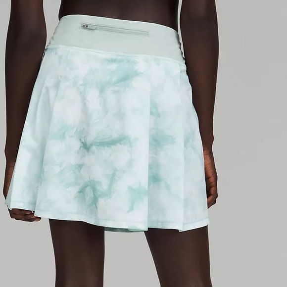 LULULEMON PACE RIVAL SKIRT/SKORT EXTRA LONG-DIAMOND DYE WHITE SHEER BLUE SILVER - Picture 8 of 16